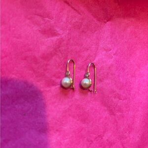 Gold Pearl Drop Earrings